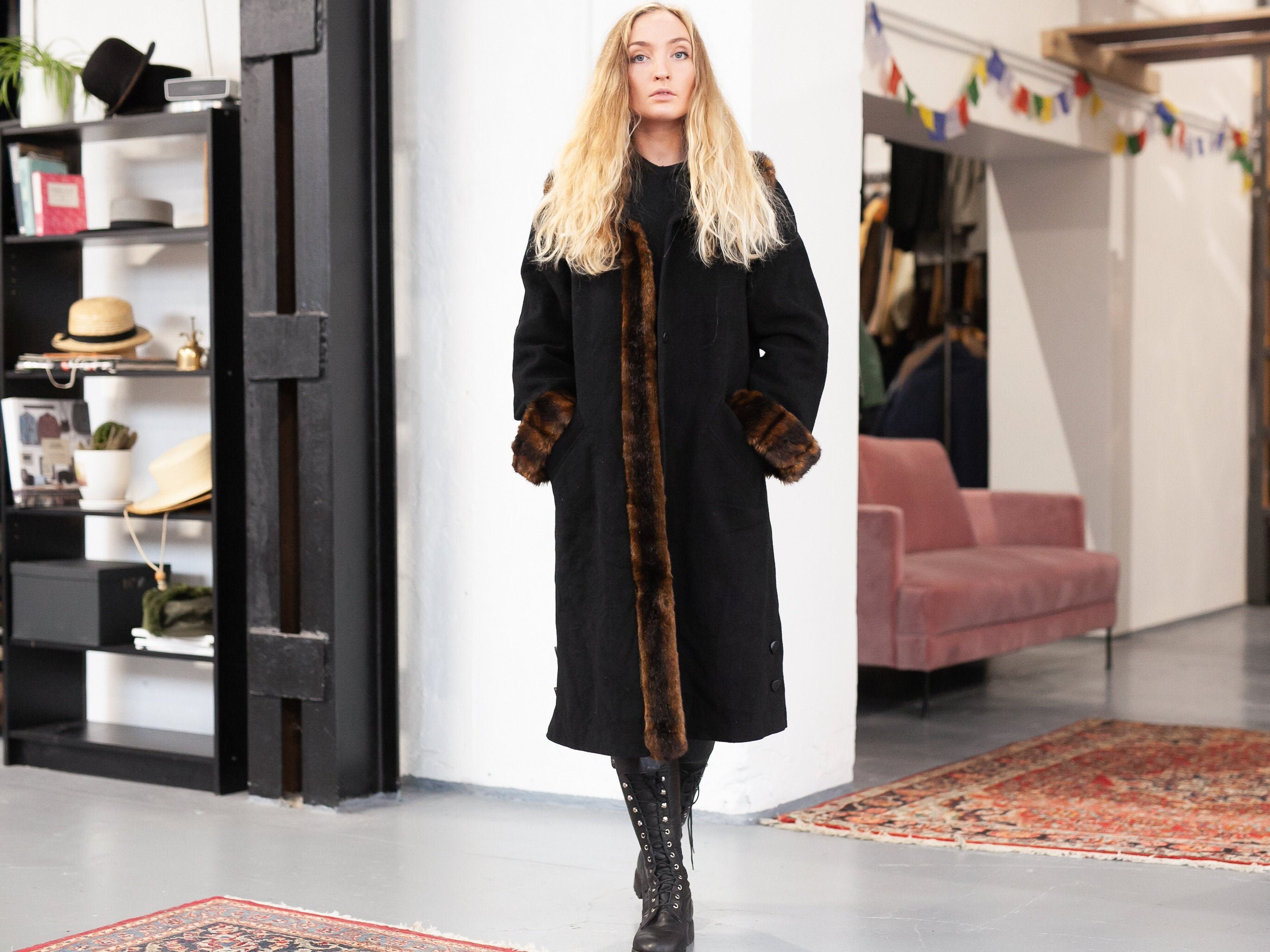 Fur Trimmed Coat - Etsy