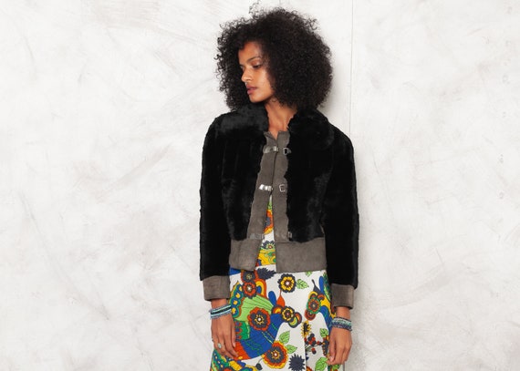 70s Suede and Fur Jacket Vintage Women 70s Suede J