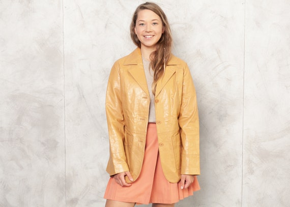 Vintage 90s Brown Leather Jacket Autumn Leather Ja