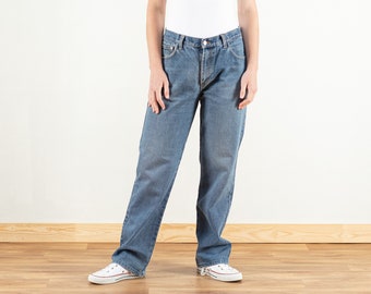 Loose Denim Jeans vintage 90's medium wash blue jeans straight jeans denim pants straight trousers women vintage clothing size medium