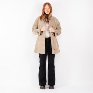 Manteau en peau de mouton beige des années 80, manteau en peau de mouton vintage taille L, pardessus rétro, vêtements hippies occidentaux, NorthernGirlStore, vêtements pour femmes