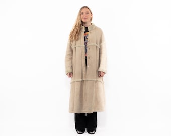 1980s Sheepskin Shearling Maxi Coat Size L