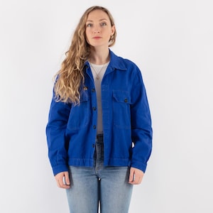 Veste de corvée Bleu De Travail années 80, taille L, manteau de corvée utilitaire vintage, veste en toile, vêtements de travail patrimoniaux, vêtements de travail minimalistes, style américain