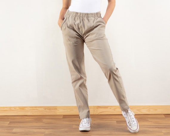 Casual Women Pants Light Vintage 90s Trousers Smart Casual Pastel Pants  Pants Minimalist High Waist Pants Vintage Clothing Size Xs 
