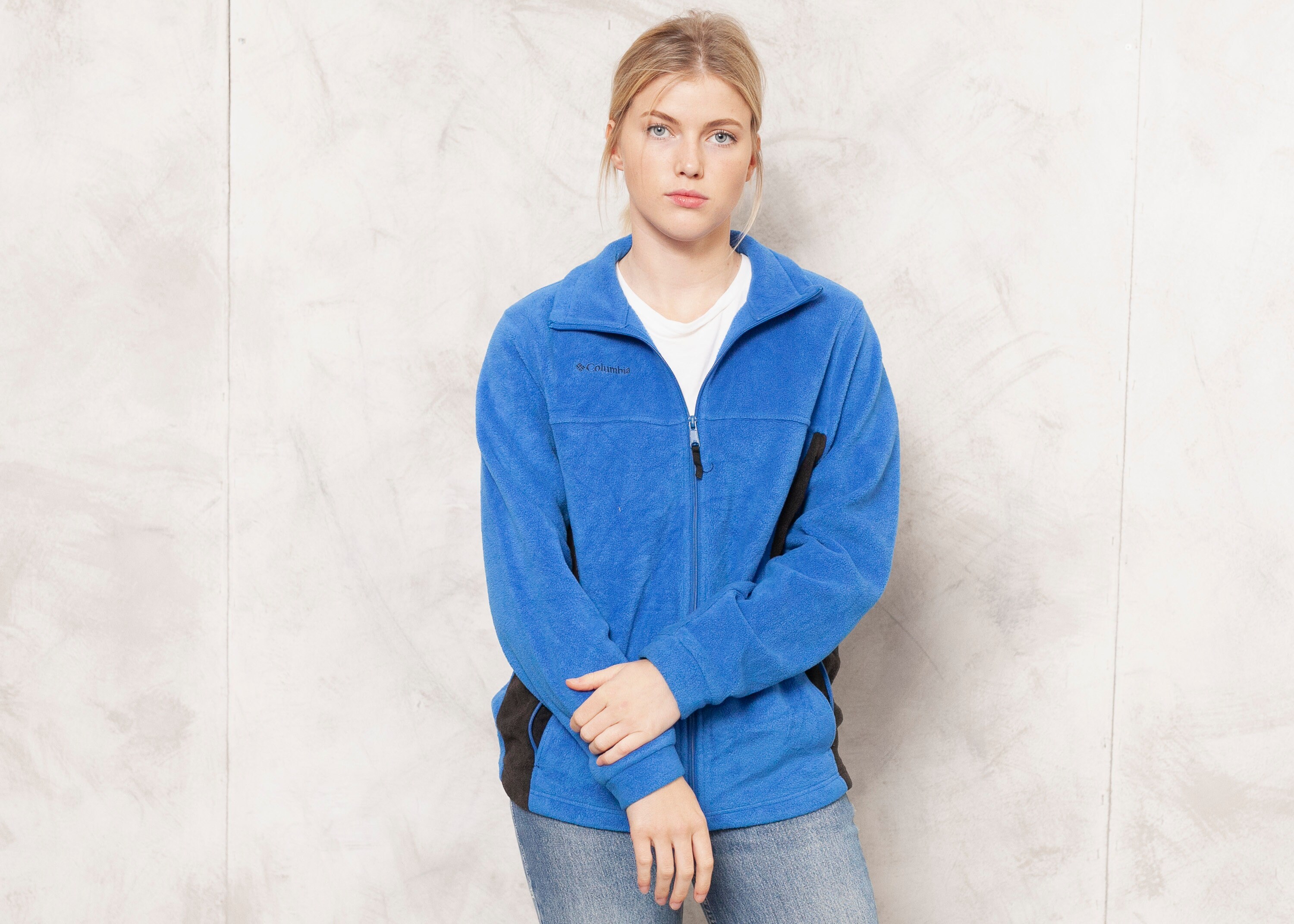 90s Fleece Jacket Vintage Blue Fleece 