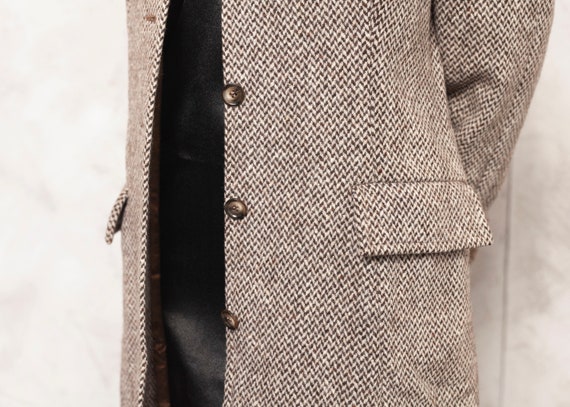 70s Tweed Coat with Faux Fur Collar Women Retro C… - image 7