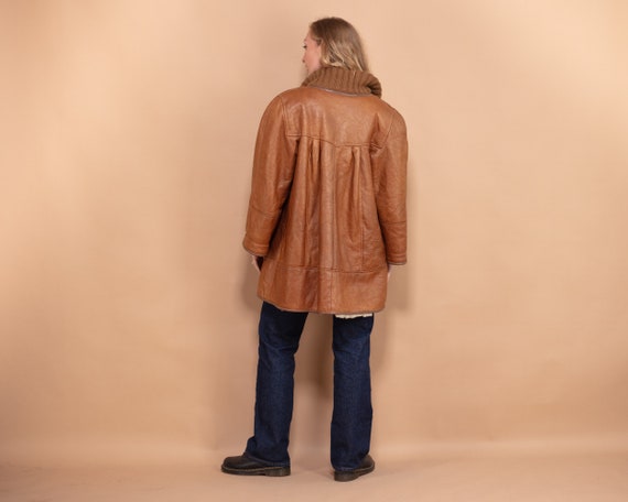Oversized Sheepskin Coat 80s, Size XL, Shearling … - image 3