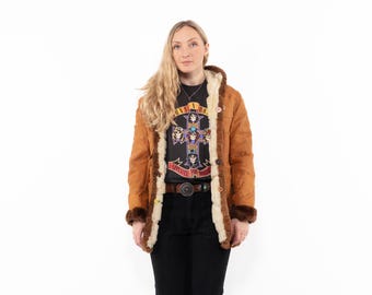 1990s Distressed Sheepskin Coat Western Style Size S