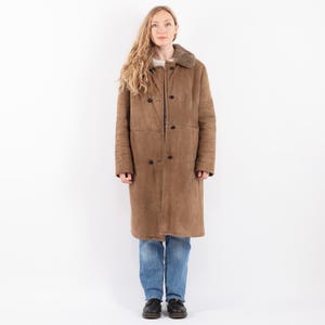 70s Distressed Sheepskin Coat, Size L Vintage Brown Sheepskin Coat, Rugged Shearling Coat, Western, NorthernGirlStore, Womens Clothing