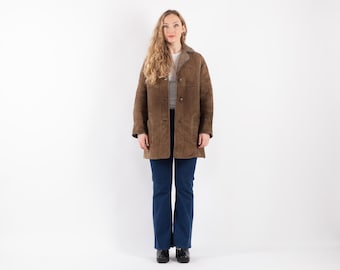 80s Vintage Shearling Sheepskin Coat, Western Cowgirl Outerwear, Size S