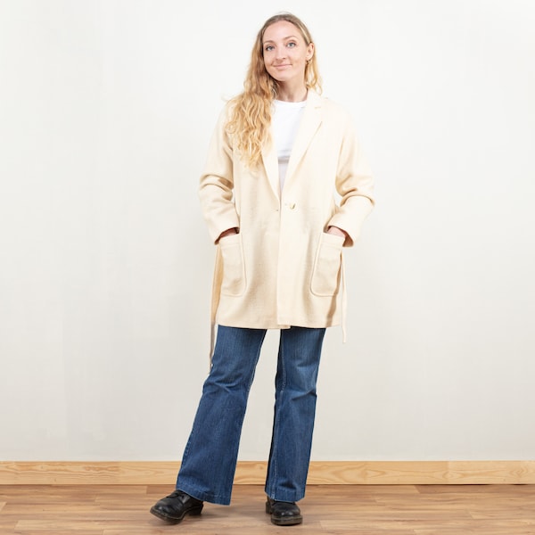 White Wool Coat Etsy