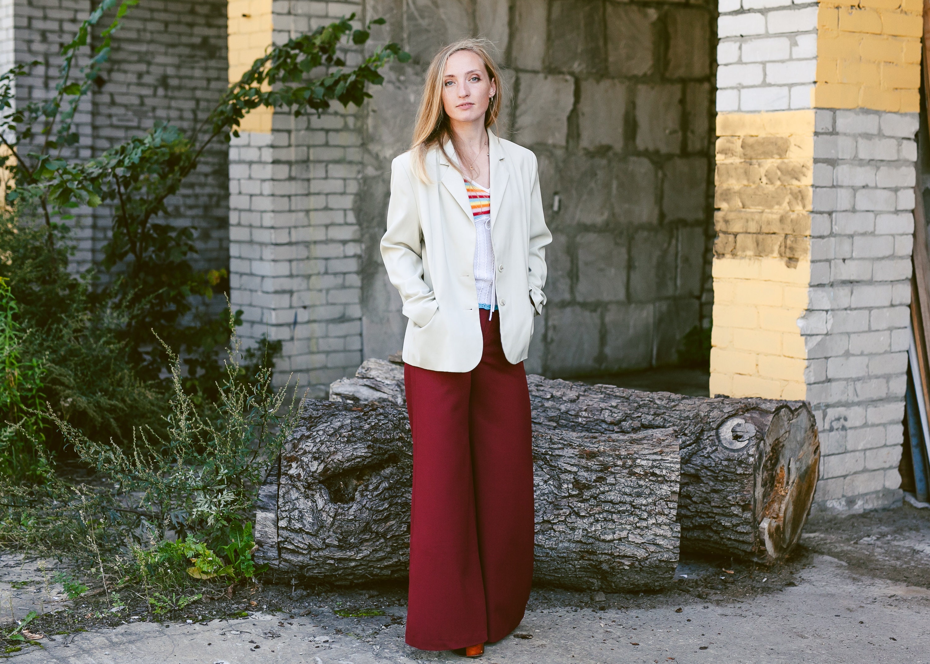 Cream beate deals blazer