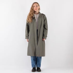 90&#39;s Classic Trench Coat, Size L Vintage Trench Coat, Double Breasted Office Coat, Commuter Wear, Retro Trench,  Academia Minimalist Wear