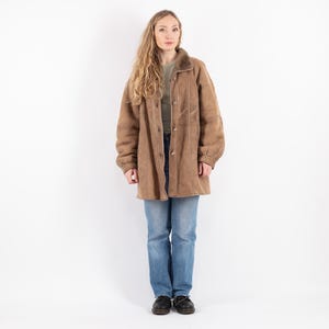 80s Beige Sheepskin Coat, Size L Vintage Beige Sheepskin Coat, Rugged Shearling Coat, Western, NorthernGirlStore, Womens Clothing