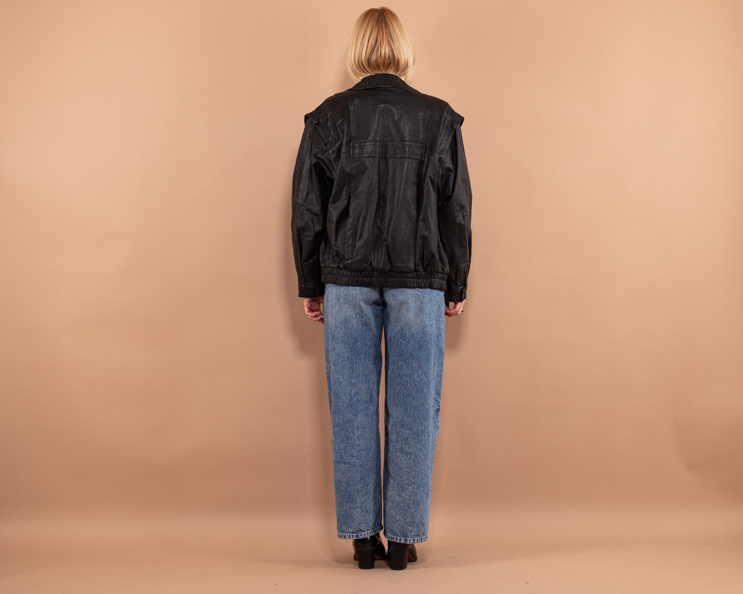 ジャケット・アウター 80s-90s NORDSTROM 2way leather jacket Oversized 80s Leather Jacket Womens Online Vintage Store 80's