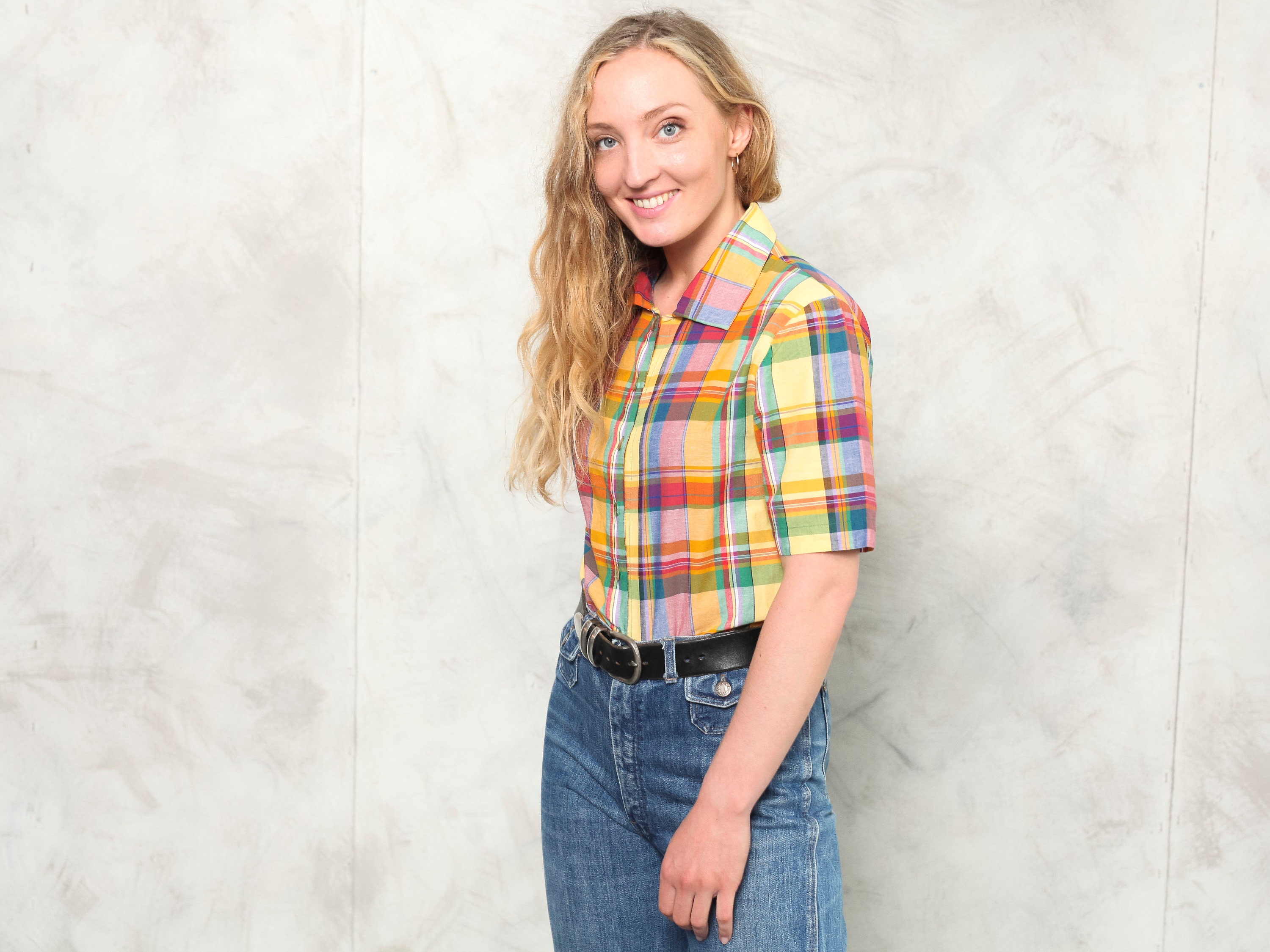 Plaid Cowgirl Shirt Vintage 80s Western 