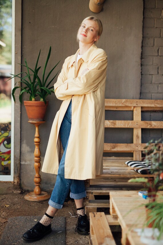 80s Oversized Trench Coat Duster Coat Rain Coat Ma