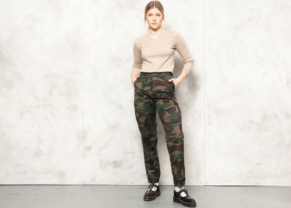 Camo Green Pants 90s Army Green Pants High Waisted
