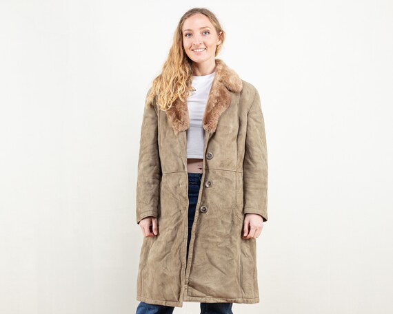 Green Suede Sheepskin Coat Women 