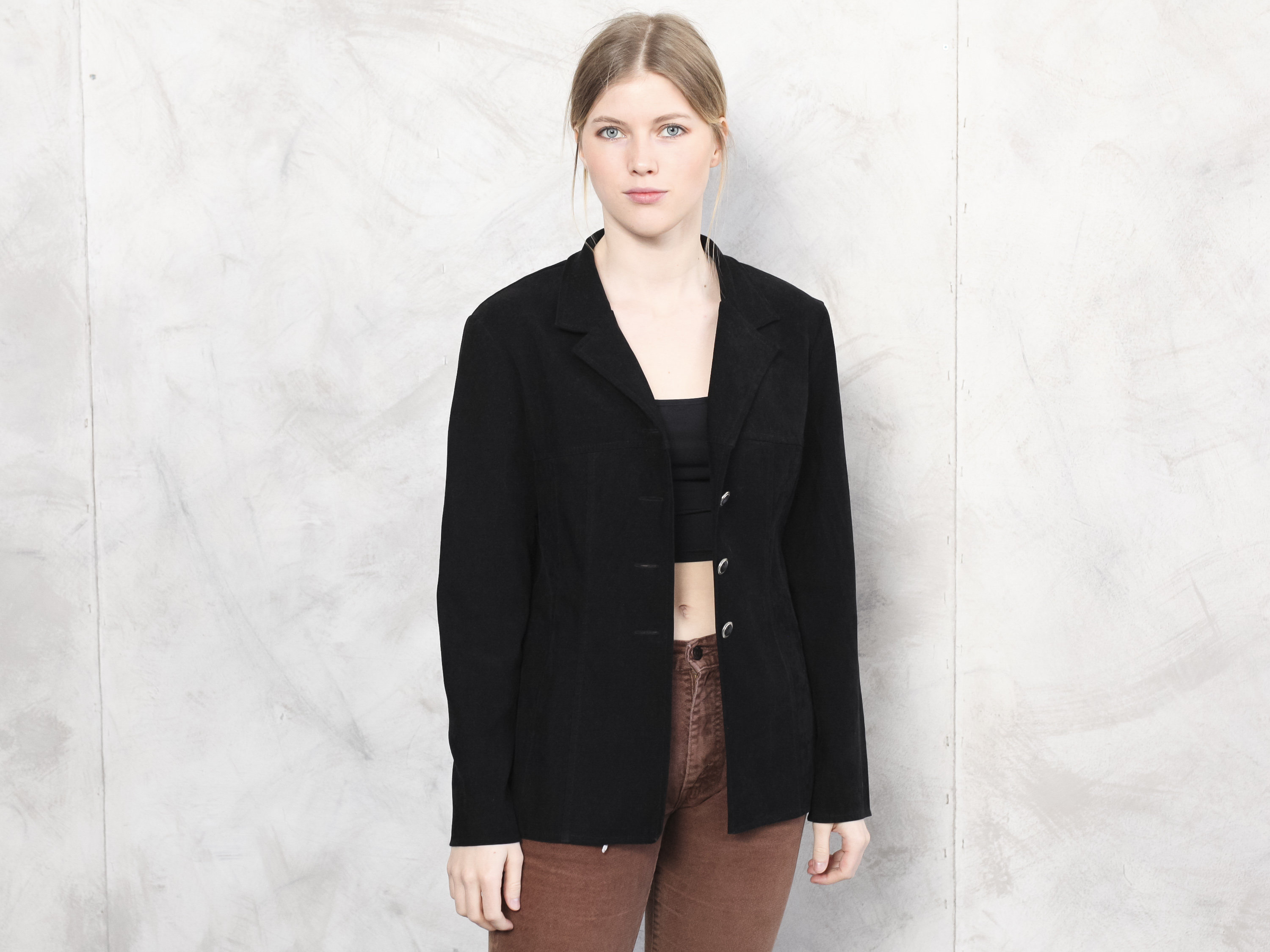 Casual Blazer Jacket Women Vintage 80s 