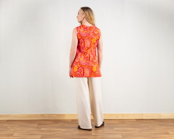 MOD Women Blouse shirt summer vintage 60s long sh… - image 4