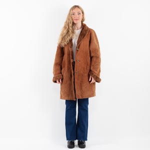 Manteau en peau de mouton effet vieilli des années 80, manteau en peau de mouton vintage taille XL, pardessus rétro, vêtements occidentaux robustes, bohème vintage, NorthernGirlStore