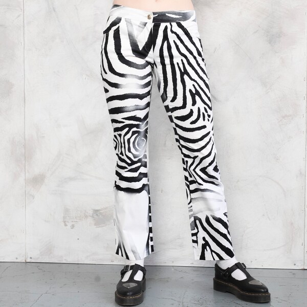 Zebra Print Pants Etsy