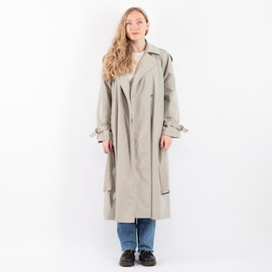 90&#39;s Classic Trench Coat, Size S/M Vintage Trench Coat, Double Breasted Office Coat, Commuter Wear, Retro Trench,  Business Minimalist Wear