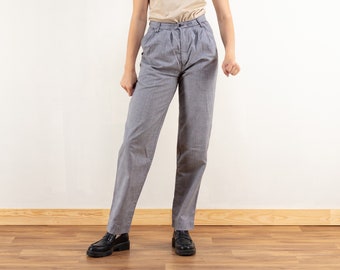 Plaid Casual Pants vintage 90s trousers high rise pants suit pants wide leg trousers smart casual clothing size small