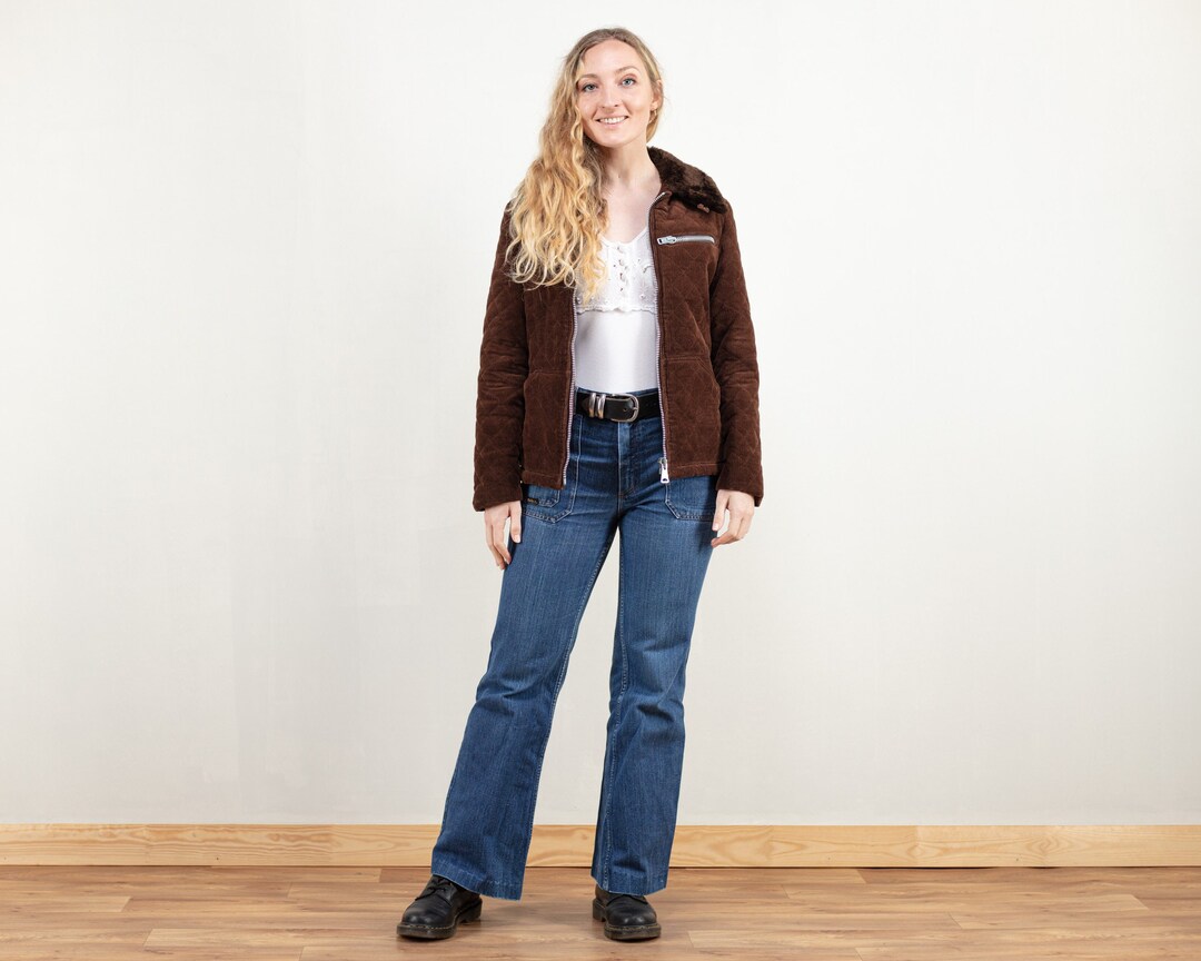 CGP■(Woman) Corduroy Fleece Padded Jacket■送料込 Custom Casual Warm Plus Size Distressed Long Sleeve Women