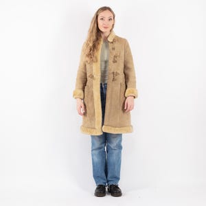 70s Distressed Beige Sheepskin Coat, Size XS Vintage Sheepskin Coat, Rugged Shearling Coat, Western, NorthernGirlStore, Womens Clothing