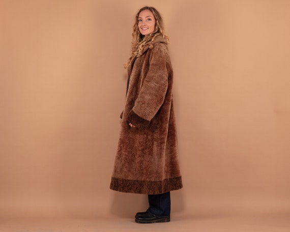 Women 60s Sheep Fur Maxi Coat, Size 3XL, Vintage … - image 2