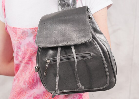 shiny mini backpack