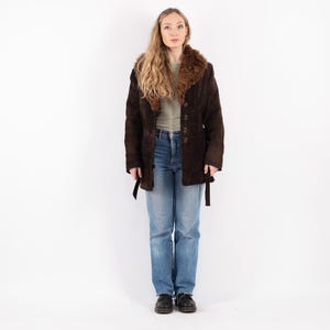 70s Brown Sheepskin Coat, Size M Vintage Brown Sheepskin Coat, Rugged Shearling Coat, Western, NorthernGirlStore, Womens Clothing