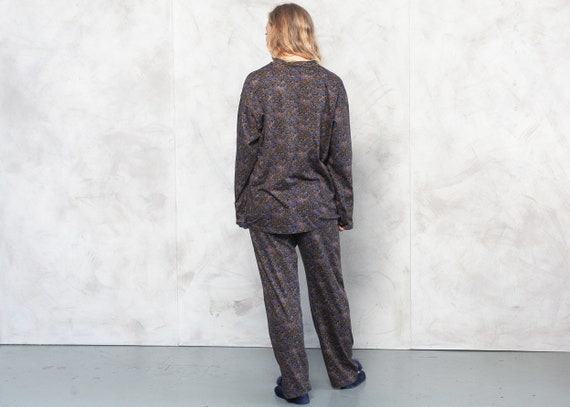 Vintage 90s Patterned Pajama Set . Vintage Cotton… - image 4