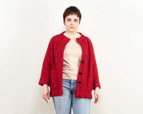 Pierre Cardin 70s Jacket Women Vintage Wool Blend Red