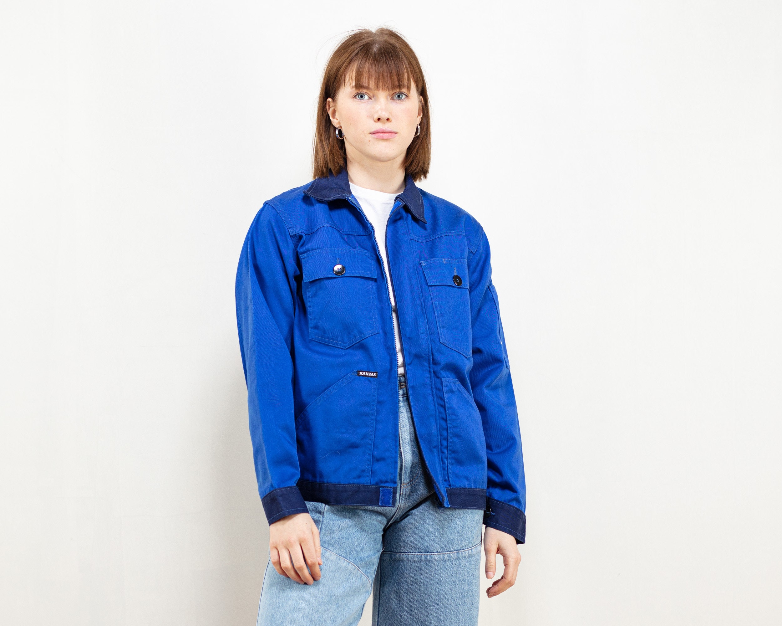 Indigo Work Jacket Women Vintage 90's 