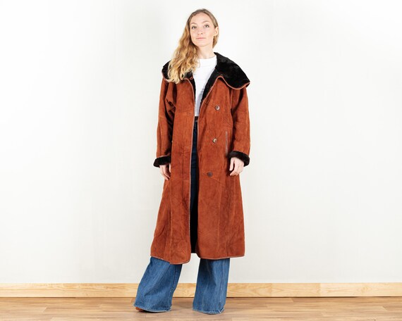 Brown Shearling Coat Maxi Penny Lane 