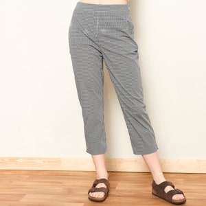 Plaid Summer Pants women vintage 80s checkered pants lightweight ankle trousers preppy trousers pants women clothing size small image 1