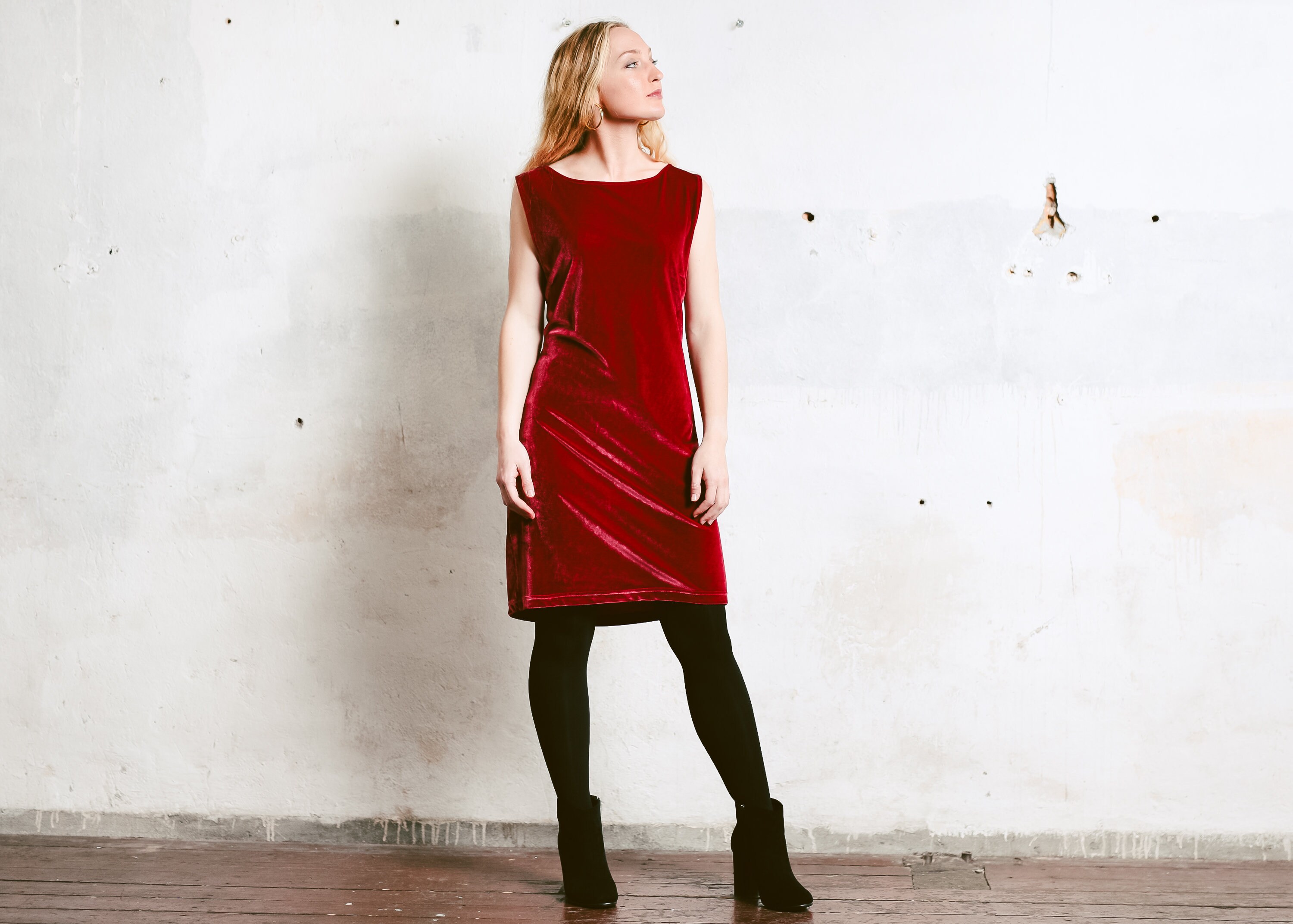vintage red cocktail dress