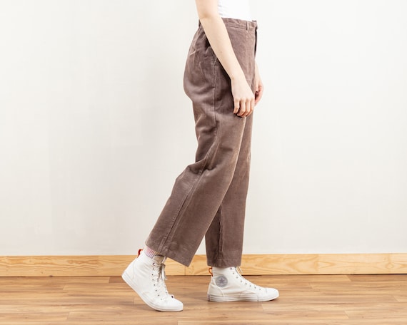 Pantalones de pana para mujer, pantalones vintage marrones