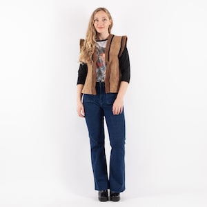 70s Distressed Sheepskin Vest, Size XS Sheepskin Vest, Vintage Sheepskin Waistcoat, Boho Hippie Apparel, Beige Fur Vest, Fur Trim Gilet