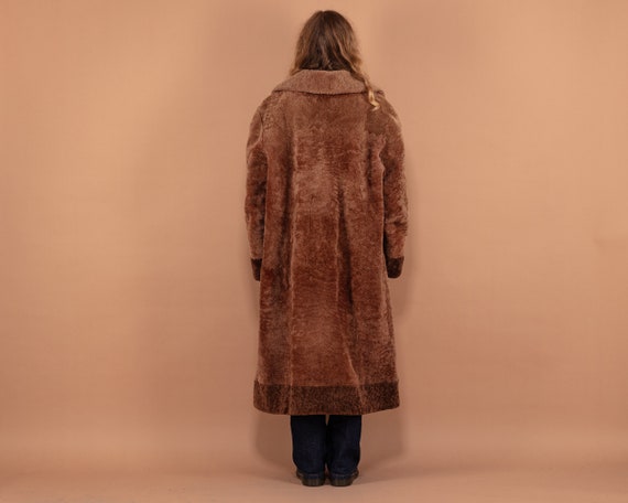 Women 60s Sheep Fur Maxi Coat, Size 3XL, Vintage … - image 3