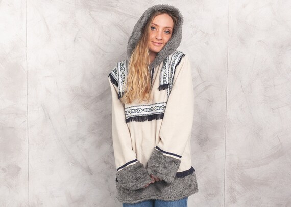 Vintage Longline Fleece Pullover . 90s Eskimo Jump