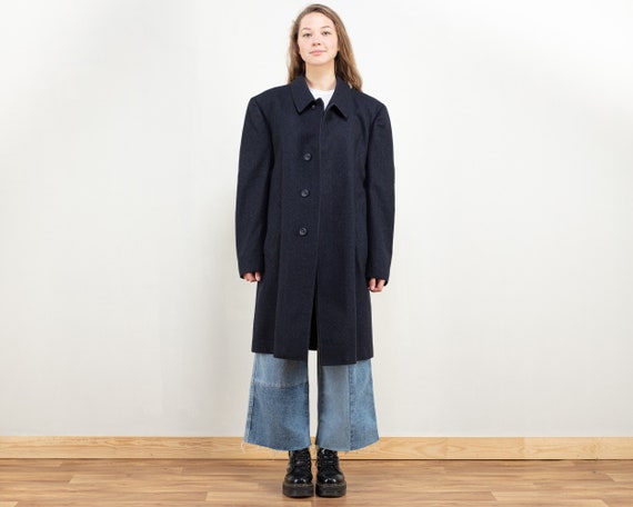 ジャケット・アウター AVON HOUSE wool long coat el Wool Coat, Blue Midi Wool Coat, Long Wool Coat, Swing Wool