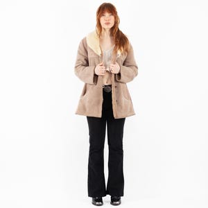 Distressed Sheepskin Coat, Size L Vintage Sheepskin Coat, Retro Overcoat, Western Hippie Apparel, Rugged Western Coat, NorthernGirlStore