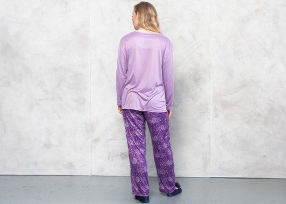 Vintage 90s Pajama Set Purple . Vintage PJs Women… - image 4