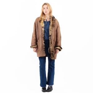 1980s Distressed Sheepskin Coat, Size XL Vintage Sheepskin Coat, Shearling Western Coat, Rugged Outerwear, Western Coat, NorthernGirlStore