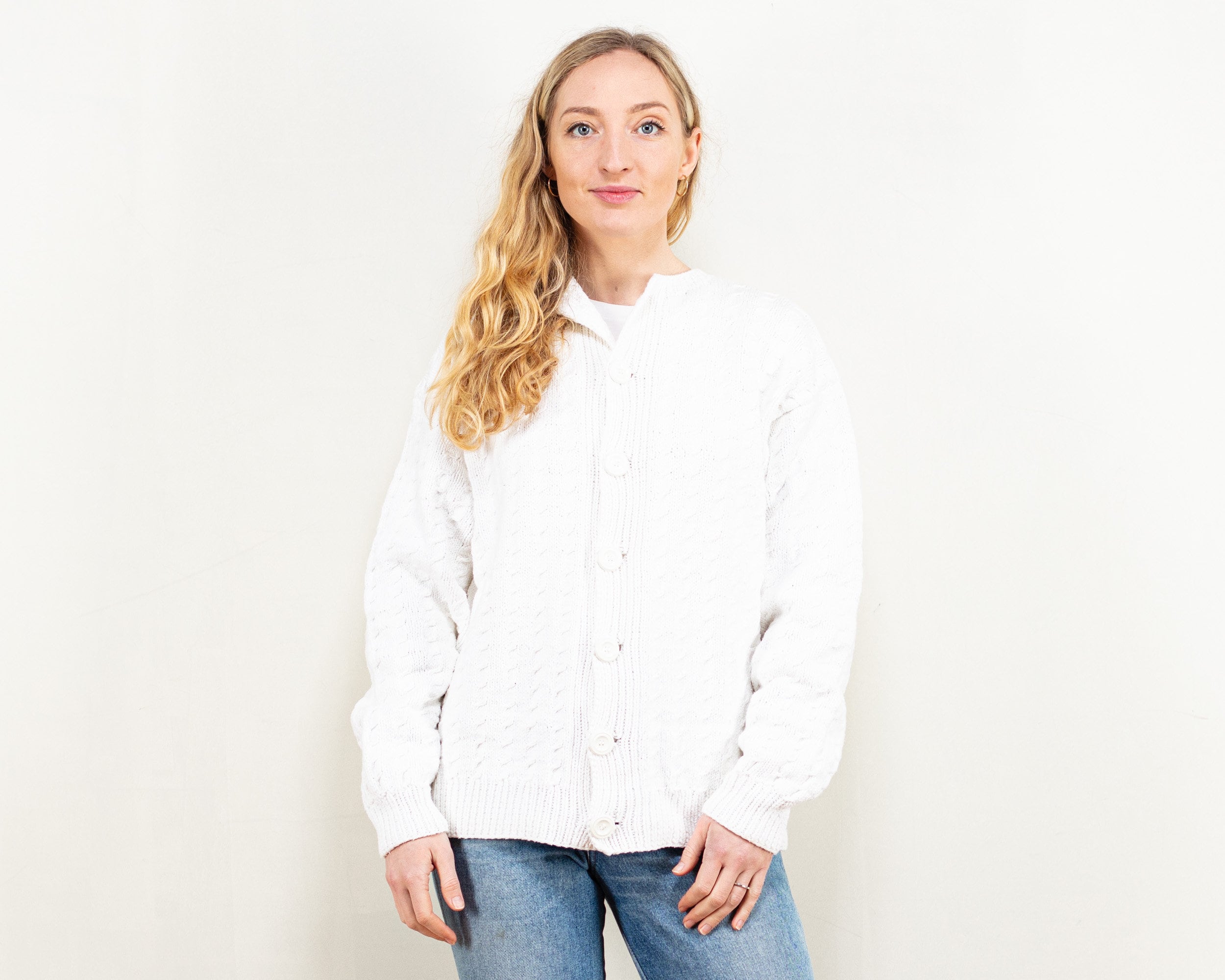 White knit clearance cardigan womens