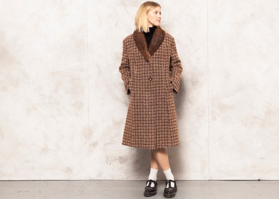 Wool Fur Coat Vintage 70s Pink Fur Coat Longline W